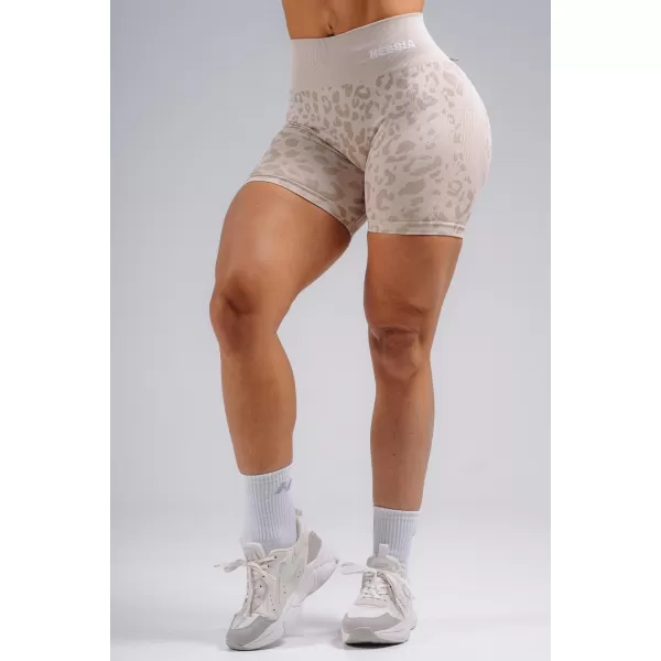  Kompresijske push-up kratke hlače s leopard printom NEBBIA PRIMAL 856 KREM LEOPARD 