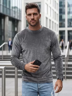 Muški sweatshirt DSTREET BX5533 TAMNOSIVA