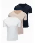 Muška majica kratkih rukava OMBRE OM-TSBS-0281 BIJELA/PJEŠČANA/MORNARSKA