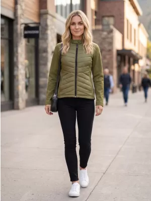 Ženska hibridna jakna MALFINI PREMIUM CROSS 556 AVOKADO ZELENI