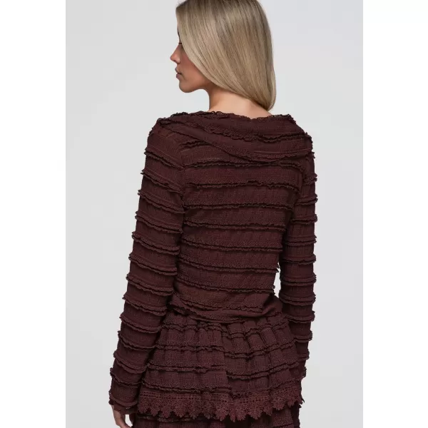  Ženska bluza OMBRE OW-TS-E0067 TAMNO SMEĐA 
