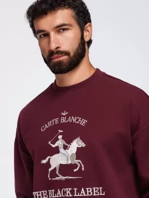 Muški sweatshirt OMBRE OM-SSNZ-0267 TAMNOCRVENA