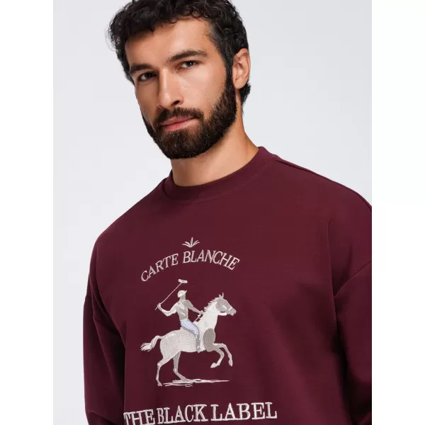  Muški sweatshirt OMBRE OM-SSNZ-0267 TAMNOCRVENA 