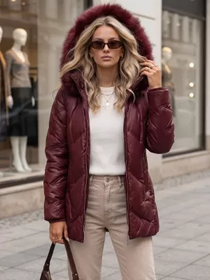 Ženska jakna DSTREET TY5813 TAMNOCRVENA