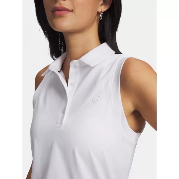  Ženska majica bez rukava UNDER ARMOUR UA ARMOURDRY SL POLO 6009804-100 BIJELA 