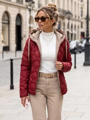 Ženska jakna DSTREET TY5885 TAMNOCRVENA