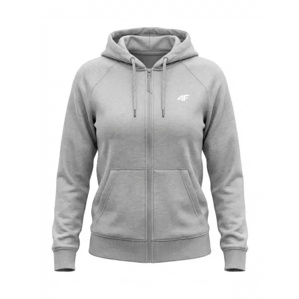  Ženski sweatshirt 4F WMM00TSWSF2535 HLADNI SVIJETLO SIVI MELANGE 
