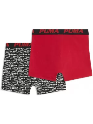 Dječje bokserice PUMA BOYS SCATTERED LOGO PRINT BOXERS 2P 94780303 CRVENO/CRNO