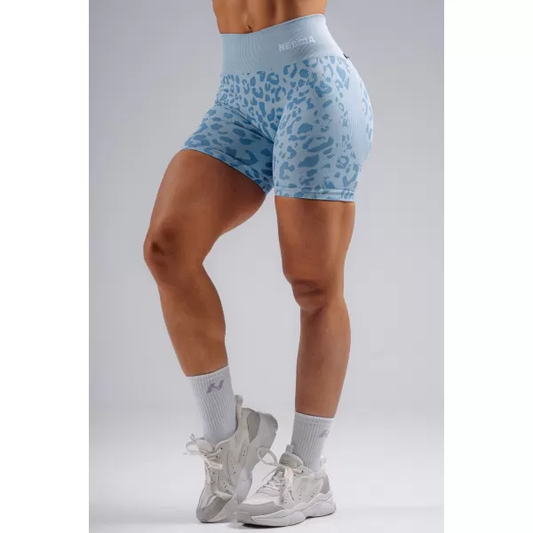  Kompresijske push-up kratke hlače s leopard printom NEBBIA PRIMAL 856 PLAVI LEOPARD 