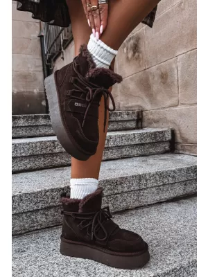 Ženski snjegovići BIG STAR SHOES UU274316 SMEĐE/BEŽ SJENE