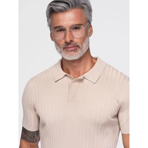  Muška polo majica OMBRE OM-POSS-0180 BEŽ 