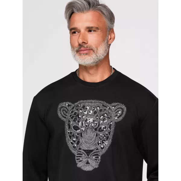  Muški sweatshirt OMBRE OM-SSNZ-0273 CRNA 