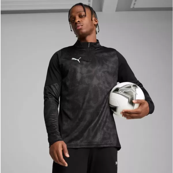  Funkcionalna muška majica PUMA TEAMCUP TRAINING 1/4 ZIP TOP 659164-03 PUMA CRNA/PUMA SREBRNA 