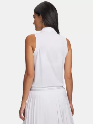 Ženska majica bez rukava UNDER ARMOUR UA ARMOURDRY SL POLO 6009804-100 BIJELA