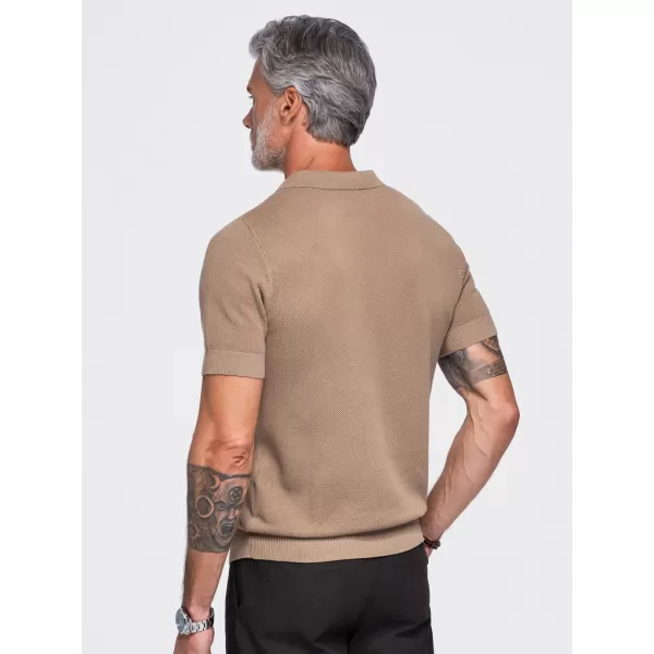  Muška polo majica OMBRE OM-POSS-0178 SVIJETLOSMEĐA 