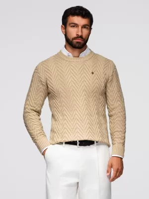 Muški pulover OMBRE OM-SWSW-0190 PIJESAK