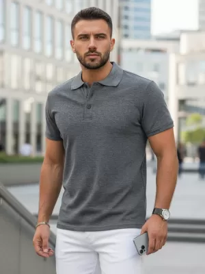 Muška majica s kragnom DSTREET PX0509 TAMNOSIVA