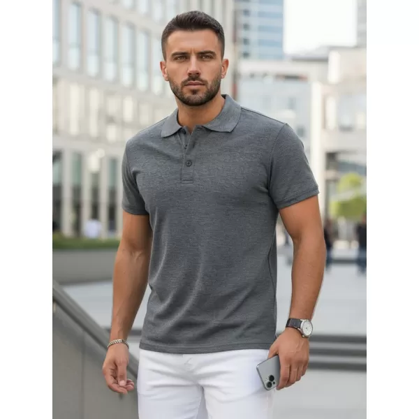  Muška majica s kragnom DSTREET PX0509 TAMNOSIVA 