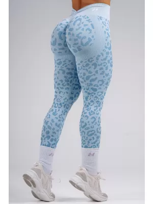 Kompresijske push-up tajice s leopard printom NEBBIA PRIMAL 849 PLAVI LEOPARD
