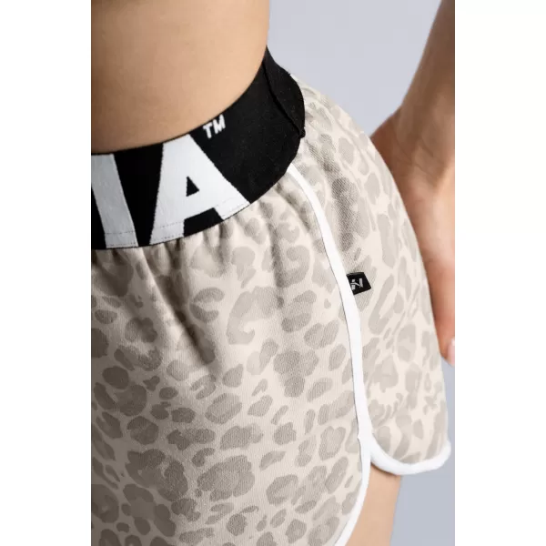  Kratke hlače za trening s uzorkom leoparda NEBBIA PRIMAL 855 KREM LEOPARD 
