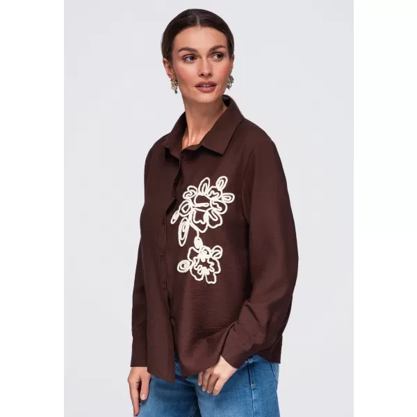 Ženska košulja OMBRE OW-SH-E0073 SMEĐA 