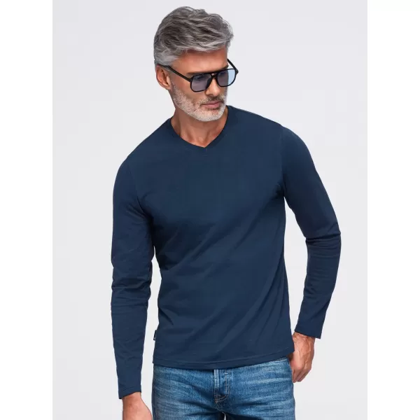  Muška majica kratkih rukava OMBRE OM-LSBL-0143 TAMNOPLAVA 