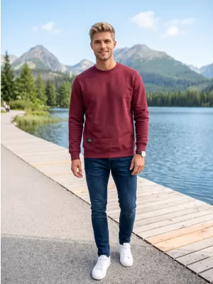 Muški sweatshirt ALTISPORT NP/ALMST43001 TAMNOCRVENA