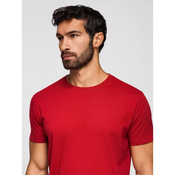  Muška majica kratkih rukava OMBRE OM-TSBS-0268 CRNO/BIJELO/TAMNOCRVENO 