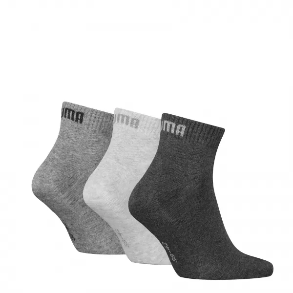  Čarape PUMA UNISEX QUARTER PLAIN 3P 93858916 ANTRACIT/L MEL SIVA/M MEL SIVA 
