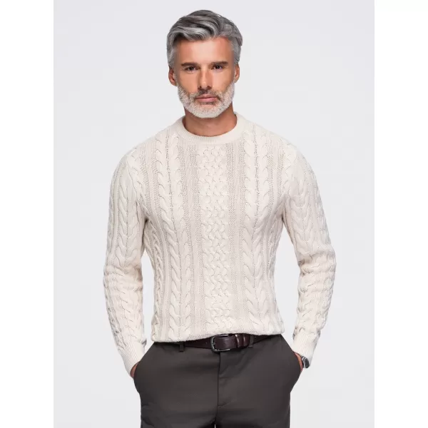  Muški pulover OMBRE OM-SWSW-0191 EKRU 