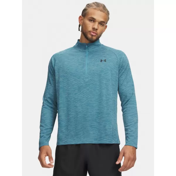  Muška majica kratkih rukava UNDER ARMOUR TECH TEXTURED 1/2 ZIP 1382797-466 PLAVA 