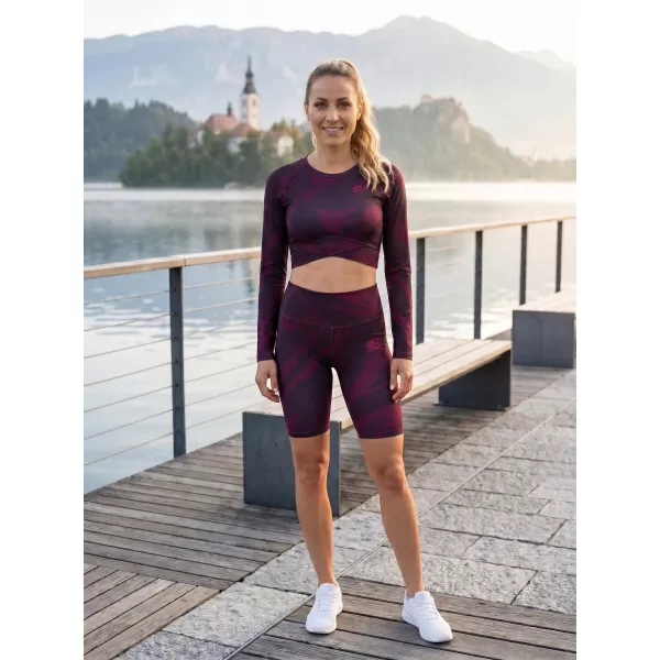  Ženske vrhunske tajice preko koljena (nove veličine) ALTISPORT VOJ/ALW072LEG06 VINO-CRVENO 
