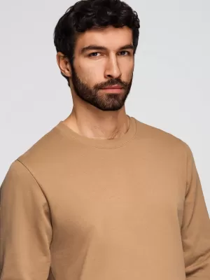 Muški sweatshirt OMBRE OM-SSBN-0271 SMEĐA