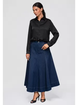 Ženska košulja OMBRE OW-SH-E0059 CRNA