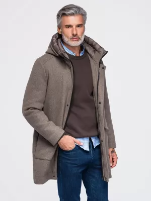Muška parka OMBRE OM-COWC-0161 PEPELJASTO SIVA