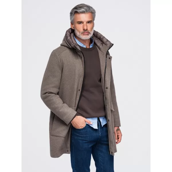  Muška parka OMBRE OM-COWC-0161 PEPELJASTO SIVA 