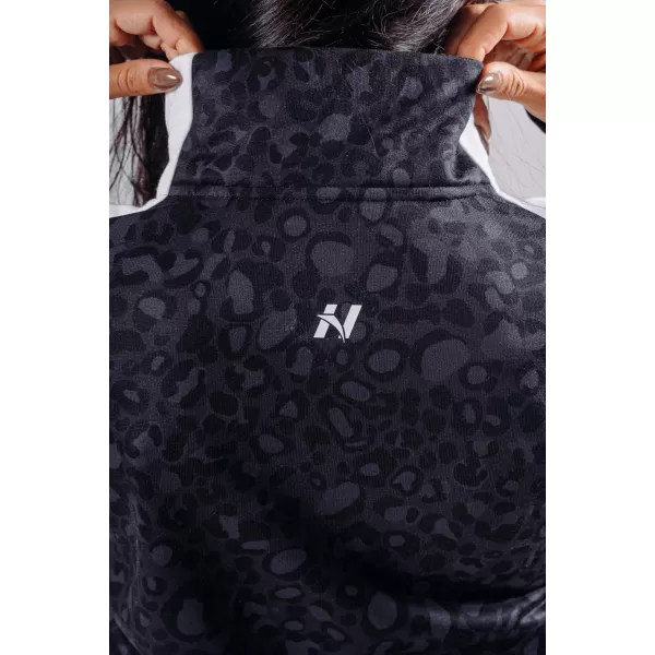  Trenirka s patentnim zatvaračem i uzorkom leoparda NEBBIA PRIMAL 866 CRNI LEOPARD 