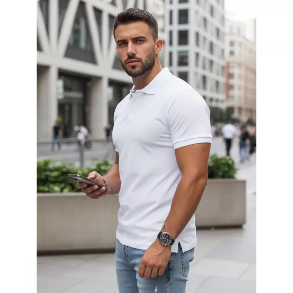  Muška majica s kragnom DSTREET PX0514 BIJELA 