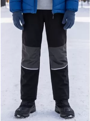 Dječje tople softshell hlače ALPINE PRO HERGO CRNA