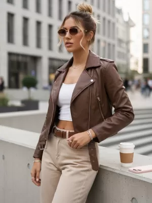 Ženska jakna DSTREET TY5672 SMEĐA