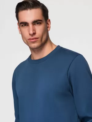 Muški sweatshirt OMBRE OM-SSBN-0271 TAMNOPLAVA