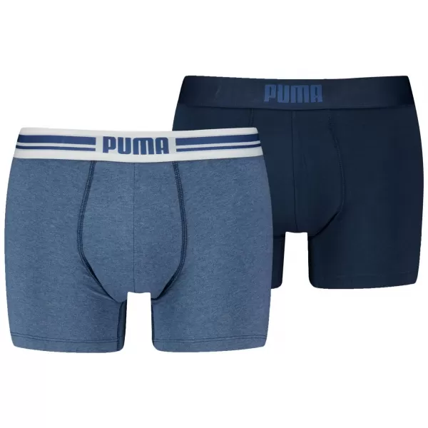  Muške bokserice PUMA MEN EVERYDAY PLACED LOGO BOXER 2P 93847604 SVIJETLOPLAVI MELANGE 