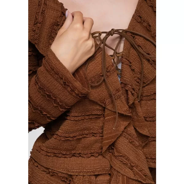  Ženska bluza OMBRE OW-TS-E0067 SVIJETLOSMEĐA 