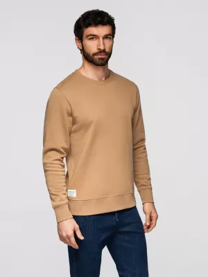 Muški sweatshirt OMBRE OM-SSBN-0271 SMEĐA