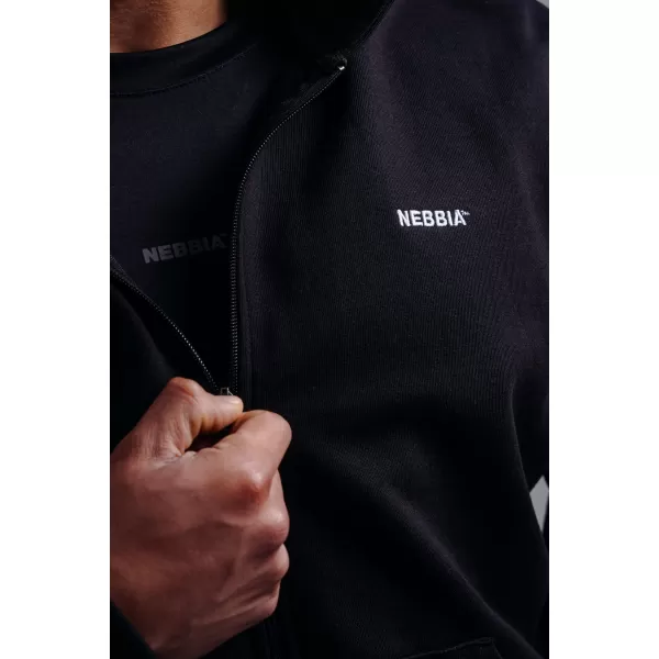  Majica s patentnim zatvaračem i izvezenim logom NEBBIA PRIMAL 884 CRNA 