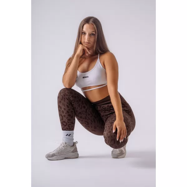  Ženske tajice NEBBIA PRIMAL 849 TAMNOSMEĐI LEOPARD 
