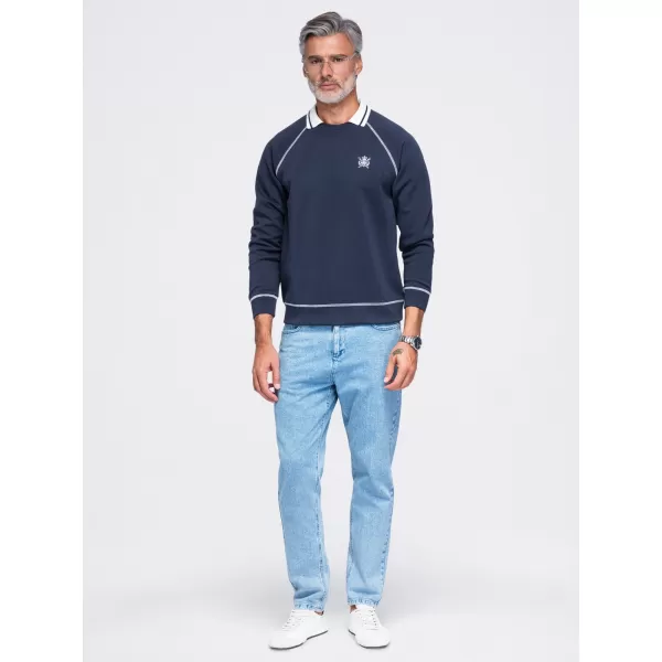  Muški sweatshirt OMBRE OM-SSNZ-0269 TAMNOPLAVA 