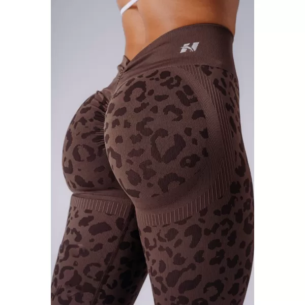  Ženske tajice NEBBIA PRIMAL 849 TAMNOSMEĐI LEOPARD 