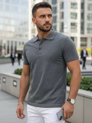 Muška majica s kragnom DSTREET PX0509 TAMNOSIVA