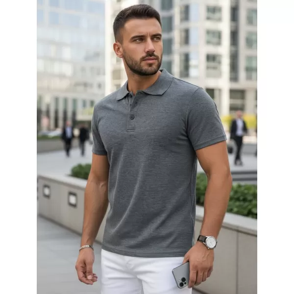  Muška majica s kragnom DSTREET PX0509 TAMNOSIVA 